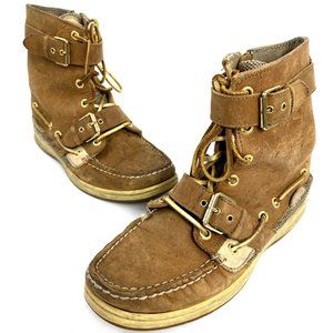Sperry Top Sider Huntley Sahara Leather Boots  9289398 Tan Size 6.5